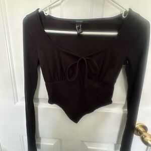 Forever 21 Women's Black Long Sleeve Top